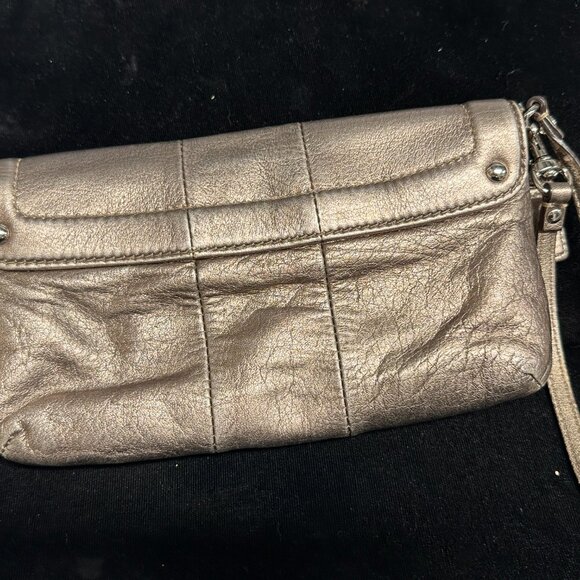 Silver Pewter Coach Wristlet Purse - Picture 2 of 6